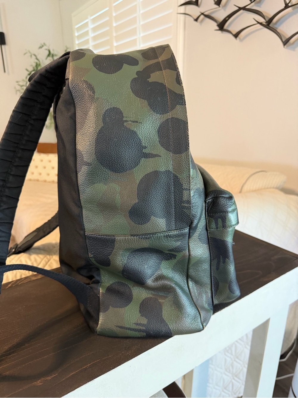 Coach Men’s Camouflage Leather Backpack in Green and Black - Picture 7 of 8